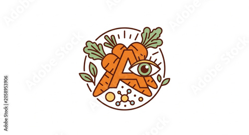 Photos Healthy Eating Vision Carrot Eye Molecule Icon.