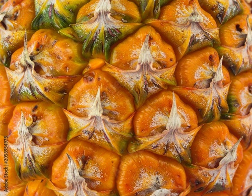 Close-up of golden textured pineapple