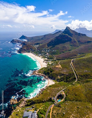Coastal mountain landscape with ocean