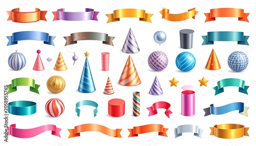 Colorful celebratory elements