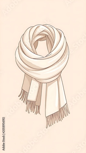 Cozy knitted cream scarf
