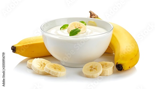 Creamy yogurt with bananas
