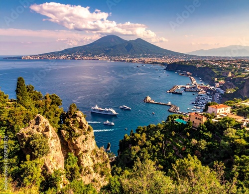 Coastal view, volcano distant