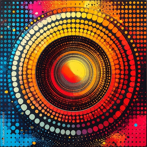 Concentric dots of vibrant colors