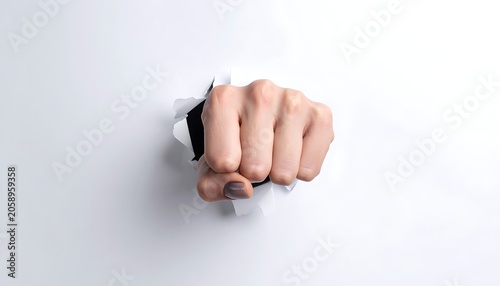 Fist breaking paper