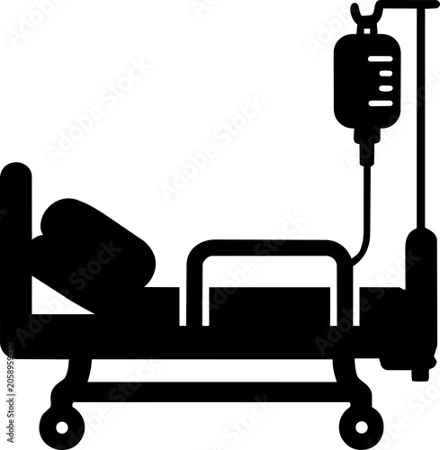 Hospital Bed with IV