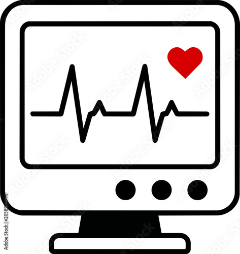Computer Monitor with Heart Rate Graph