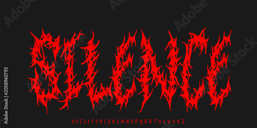 Φωτογραφία Silence Font is a Modern death metal logo font with sharp chaotic spikes, aggressive shapes, and extreme style for band logos and brutal designs