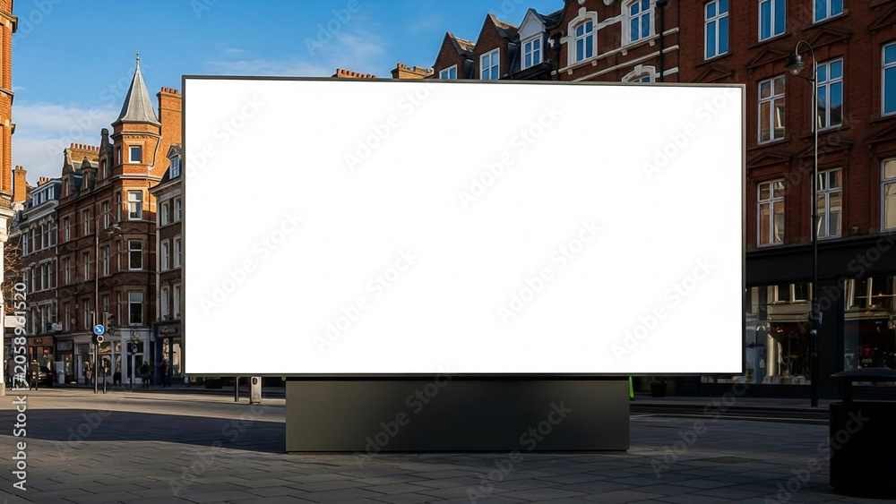Fototapeta premium Blank Billboard in Urban Street with Buildings