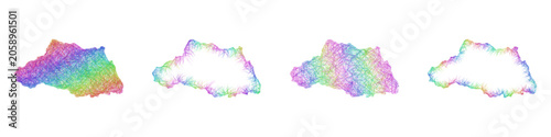 Εκτύπωση καμβά Rainbow sketch Saitama map design set