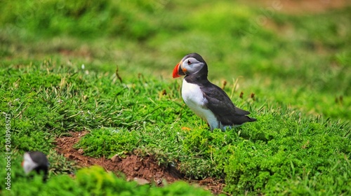 Puffins on Skomer island.