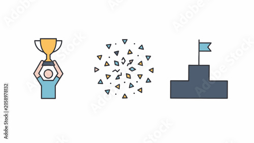 A graphic illustration of winning and success.
