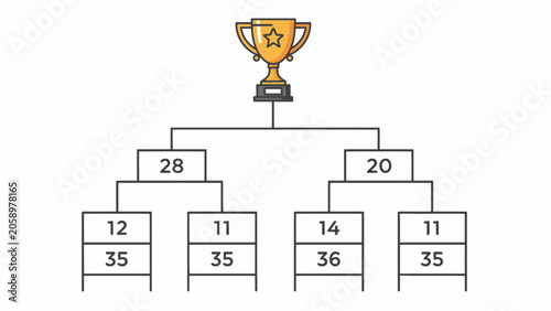 A trophy with a flowchart diagram.