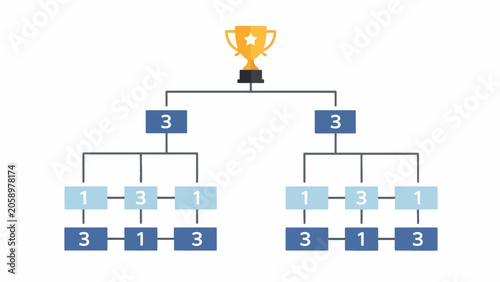 A trophy with a flowchart diagram.