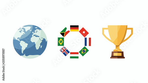 Global competition and international teamwork concept.