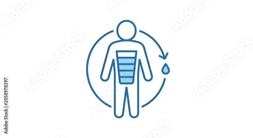 Obraz na plátně Human body hydration level indicator icon.
