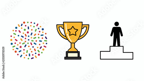 A graphic illustration of success and celebration.