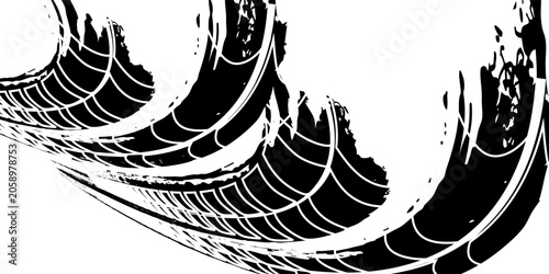 Tableau sur toile Tire treker background for rally, drift, motocross, offroad and other automotive and motorbike sports