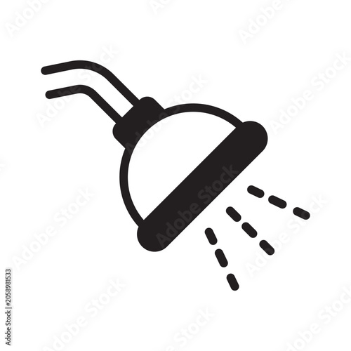 Easy to edit glyph icon displaying shower facility for gym hygiene needs.