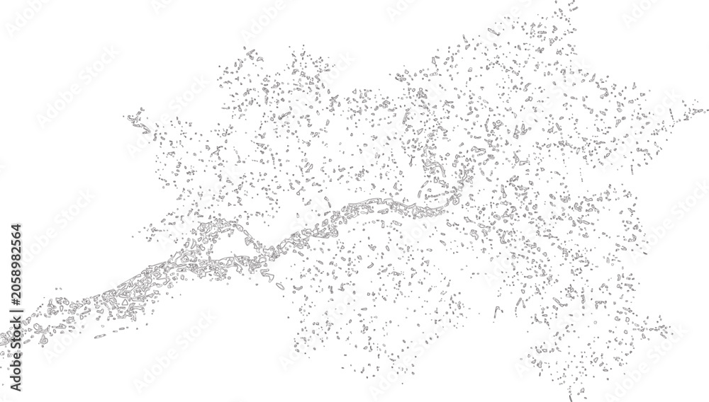 Obraz premium Detailed Tree Branch Outline Illustration with Intricate Foliage Texture in Monochrome Line Art Style