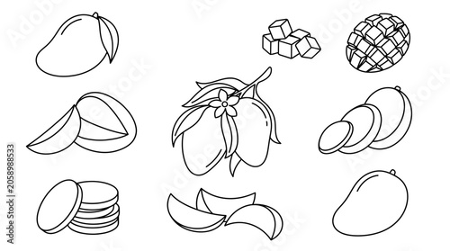 Abstract Fruit and Vegetable Shapes for Creative Digital Backgrounds and Smartphone Wallpapers