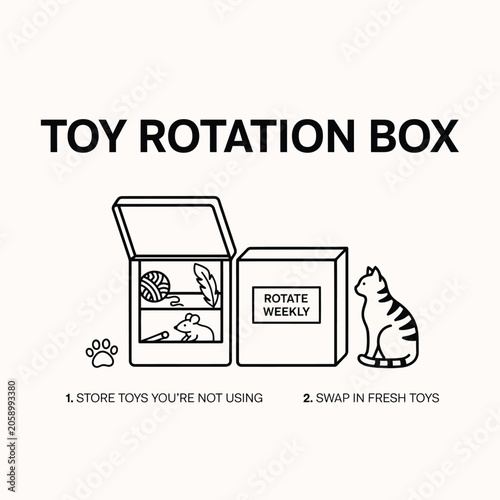 Bild auf Leinwand Cat toy rotation box organizer guide with rotation organizer domestic enrichment