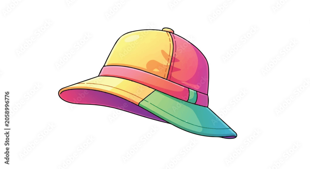Fototapeta premium Colorful Bucket Hat Illustration.