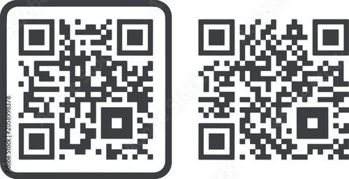 Canvastavla Minimalist black and white QR code icons featuring clean digital links for efficient and secure mobile data scanning