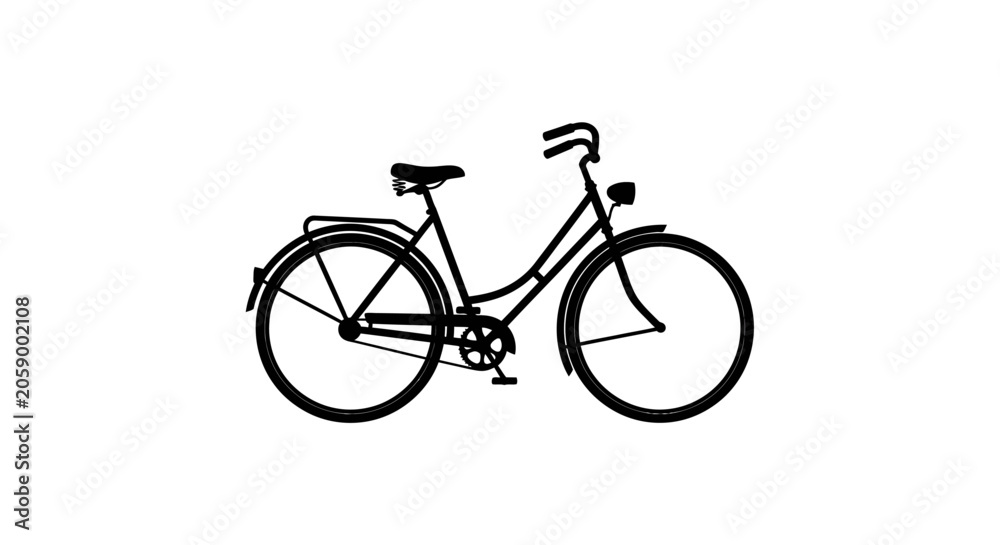 Fototapeta premium Bicycle, bike, cycling, transportation, vehicle, icon, illustration, black