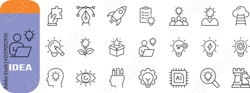 Tableau sur toile Business innovation idea vector icons