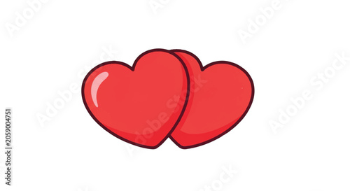 Two Red Hearts Intertwined Symbolizing Love and Connection.