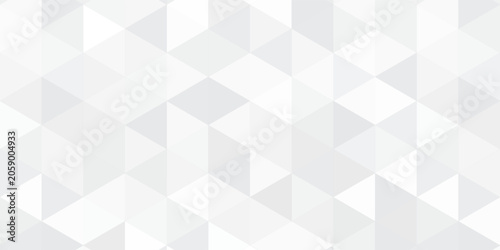 Cuadro en lienzo Gray White Polygon Mosaic Background, business and corporate background