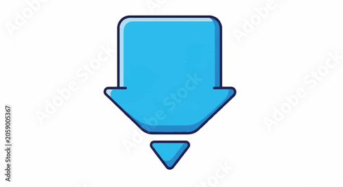 Blue Downward Arrow Icon.