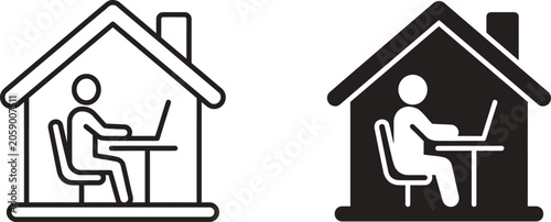 Canvas-taulu Remote work from home icons