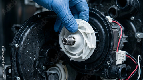 professional dishwasher pump repair service | replacing washing machine motor impeller | appliance technician fixing kitchen appliances | household maintenance and plumbing repairs