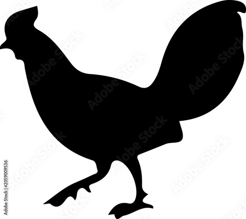 Black Rooster Silhouette for Farm Food and Chicken Restaurant Branding
