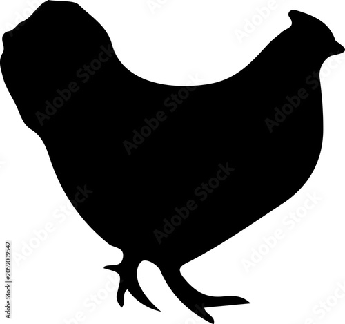 Black Rooster Silhouette for Farm Food and Chicken Restaurant Branding