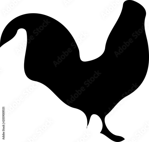 Black Rooster Silhouette for Farm Food and Chicken Restaurant Branding