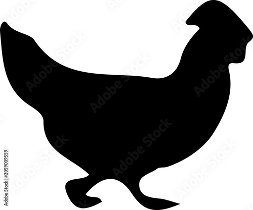 Black Rooster Silhouette for Farm Food and Chicken Restaurant Branding