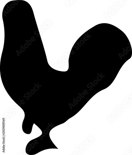 Black Rooster Silhouette for Farm Food and Chicken Restaurant Branding