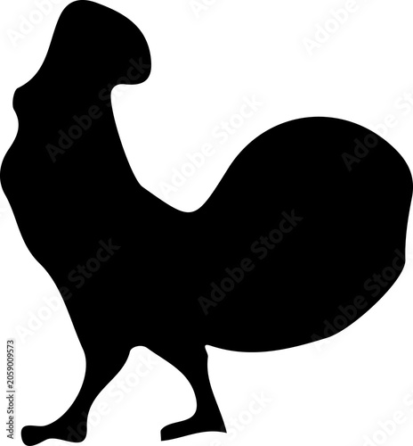 Black Rooster Silhouette for Farm Food and Chicken Restaurant Branding