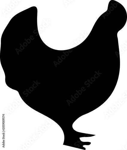 Black Rooster Silhouette for Farm Food and Chicken Restaurant Branding