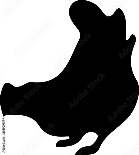 Black Rooster Silhouette for Farm Food and Chicken Restaurant Branding