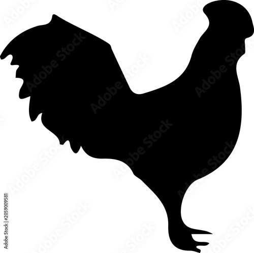 Black Rooster Silhouette for Farm Food and Chicken Restaurant Branding
