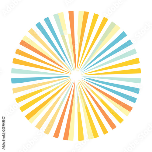 Colorful sunburst vector design with radial symmetry