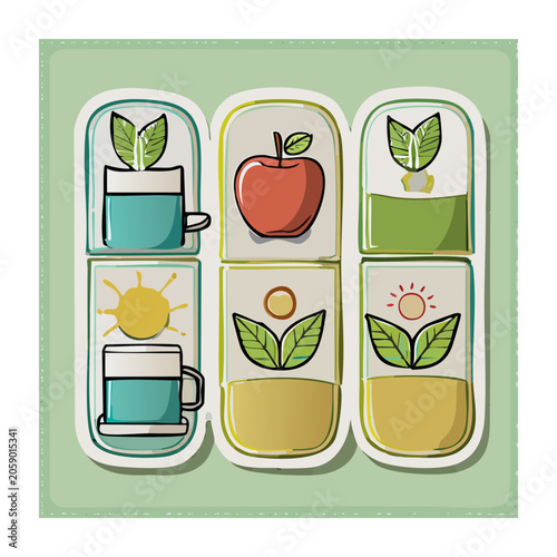 Flat design eco friendly icons set