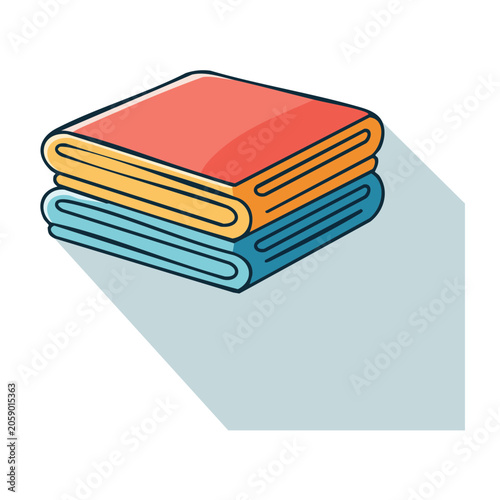 Flat design icon of stacked folded towels