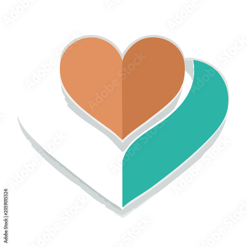 Overlapping flat design heart symbol