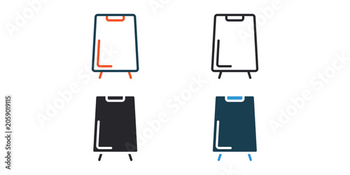 cutting board icons outline and Flat Style,transparent background