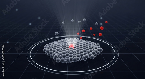 Molecular interaction and targeted activation in a nanoscale structure, illustrating scientific research, data processing, or therapy.